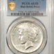 American Silver Eagles 1994 $1 AMERICAN SILVER EAGLE, 1 OZ .999 – PCGS MS-68 MONSTER TONED AQUA GREEN