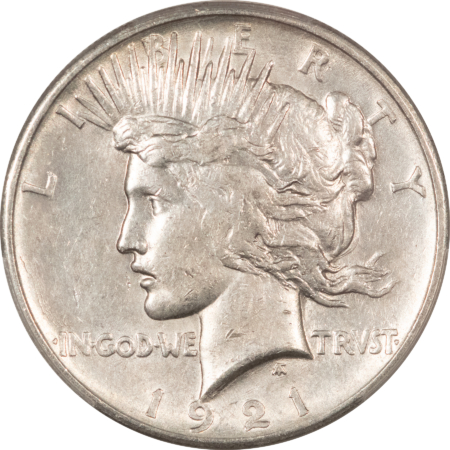 New Certified Coins 1921 $1 PEACE DOLLAR – PCGS AU-53, FLASHY WHITE KEY-DATE!