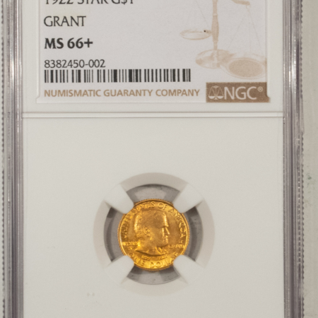 Gold 1922 GRANT STAR COMMEMORATIVE GOLD DOLLAR NGC MS-66+ REALLY PRETTY & PQ, SUPERB!