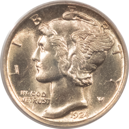 Mercury Dimes 1924-D MERCURY DIME – PCGS MS-63 FB, FLASHY & PREMIUM QUALITY!