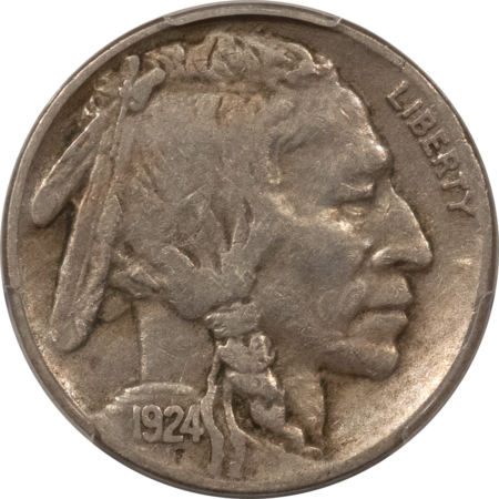 Buffalo Nickels 1924-S BUFFALO NICKEL – PCGS GENUINE SCRATCH-VF DETAIL, NICE LOOK STRONG DETAILS