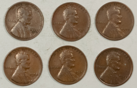 Lincoln Cents (Wheat) 1931 – 1933-D LINCOLN CENTS LOT OF 6 – NICE PLEASING CIRCULATED EXAMPLES!