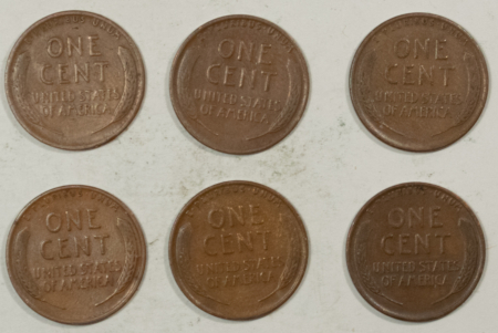 Lincoln Cents (Wheat) 1931 – 1933-D LINCOLN CENTS LOT OF 6 – NICE PLEASING CIRCULATED EXAMPLES!