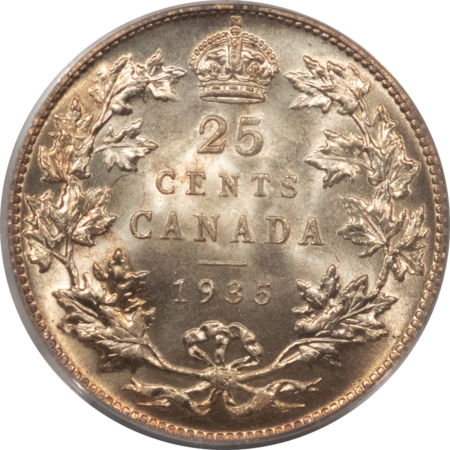 New Certified Coins CANADA 1935 25c, PCGS MS-66 “BELZBERG”, LOW-MINTAGE, CONDITION CENSUS-REALLY PQ!