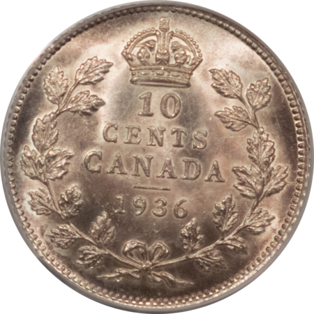 New Certified Coins CANADA 1936 GEORGE V 10c, PCGS MS-66, OLD HOLDER, SUPERB & SCARCE IN THIS GRADE!