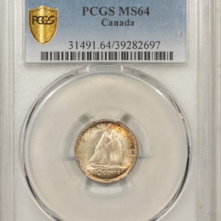 New Certified Coins CANADA 1939 TEN CENTS, KM-34 – PCGS MS-64, GEORGE VI, PRETTY