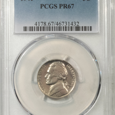 Jefferson Nickels 1941 PROOF JEFFERSON NICKEL – PCGS PR-67, FRESH, SUPERB GEM!