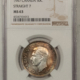 New Certified Coins CANADA 1945 FIFTY CENTS KM-36 – NGC MS-63, REALLY PRETTY!