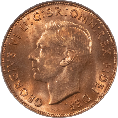 New Certified Coins 1951 GREAT BRITAIN LARGE 1 PENNY, KM#B69 – PCGS MS-64 RD, GEORGE VI