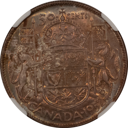 New Certified Coins CANADA 1952 FIFTY CENTS KM-45 – NGC MS-65, REALLY PRETTY GEM!