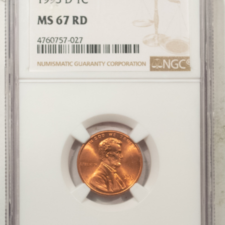 Lincoln Cents (Memorial) 1993-D LINCOLN CENT – NGC MS-67 RD, SUPERB GEM!