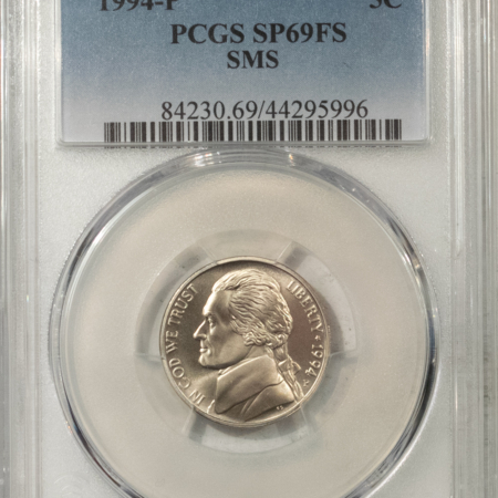 Jefferson Nickels 1994-P PROOF JEFFERSON NICKEL SMS – PCGS SP-69 FS