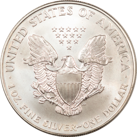 American Silver Eagles 1997 $1 AMERICAN SILVER EAGLE, 1 OZ, .999 – GEM BRILLIANT UNCIRCULATED!