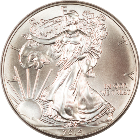 American Silver Eagles 2014 $1 AMERICAN SILVER EAGLE, 1 OZ .999 – GEM UNCIRCULATED!