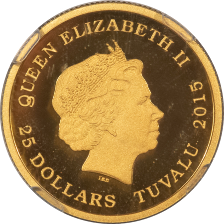 Bullion 2015 TUVALU GOLD $25, 1/4 OZ .9999, BACK TO THE FUTURE – NGC PF-70 ULTRA CAMEO!