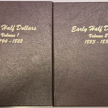 Early Halves 1794-1839 CAPPED BUST HALF DOLLAR DANSCO ALBUMS VOLUMES 1 & 2, #6151, USED, RARE