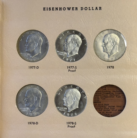 Dollars 1971-S-1978-S EISENHOWER SILVER DOLLAR 32 COIN COMPLETE SET W/BU & PROOFS DANSCO