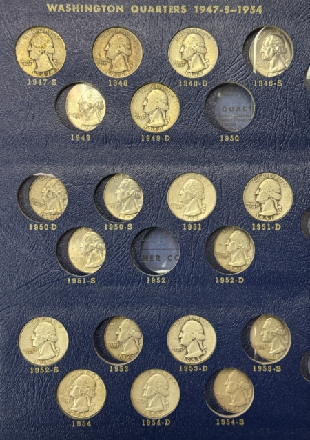 New Store Items 1932-1964D 66 COIN WASHINGTON QUARTER PARTIAL SET W/ HIGH GRADE COINS, IN ALBUM