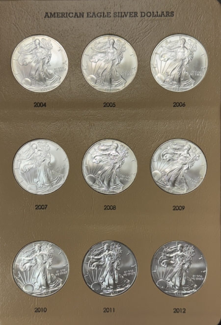 American Silver Eagles 1986-2023 39 COIN 1 OZ .999 AMERICAN SILVER EAGLE COMPLETE SET, GEM BU IN DANSCO