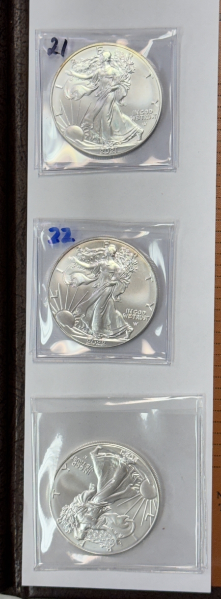 American Silver Eagles 1986-2023 39 COIN 1 OZ .999 AMERICAN SILVER EAGLE COMPLETE SET, GEM BU IN DANSCO