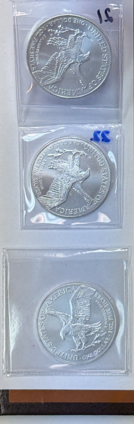 American Silver Eagles 1986-2023 39 COIN 1 OZ .999 AMERICAN SILVER EAGLE COMPLETE SET, GEM BU IN DANSCO