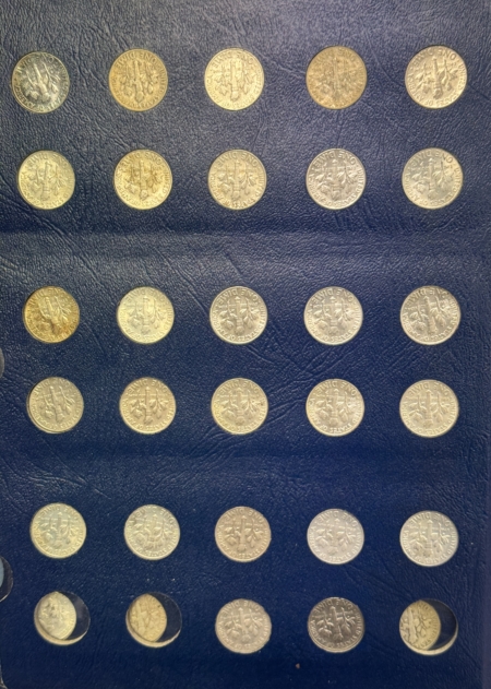 New Store Items 1946-1971 57 COIN ROOSEVELT DIME SET, W/ ALL 48 SILVER DIMES, CIRC-UNC IN ALBUM