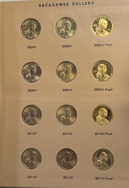 Eisenhower Dollars 2000-2019 60 COIN SACAGAWEA DOLLAR COMPLETE BU/PROOF SET IN DANSCO #8183 ALBUM!