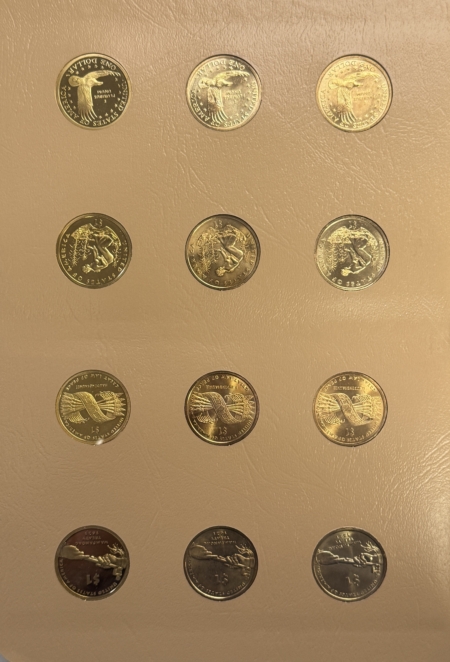 Eisenhower Dollars 2000-2019 60 COIN SACAGAWEA DOLLAR COMPLETE BU/PROOF SET IN DANSCO #8183 ALBUM!