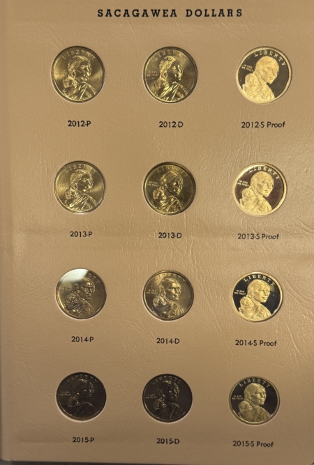 Eisenhower Dollars 2000-2019 60 COIN SACAGAWEA DOLLAR COMPLETE BU/PROOF SET IN DANSCO #8183 ALBUM!