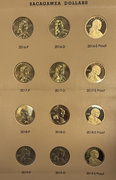 Eisenhower Dollars 2000-2019 60 COIN SACAGAWEA DOLLAR COMPLETE BU/PROOF SET IN DANSCO #8183 ALBUM!