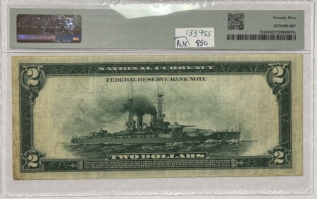 Large Federal Reserve Notes 1918 $2 FEDERAL RESERVE BANKNOTE, BATTLESHIP, RICHMOND FR#761 – PMG VERY FINE 25