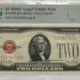 Legal Tender 1928A $5 US RED SEAL LEGAL TENDER NOTE, FR#1526 (CA BLOCK) – PMG AU50 ABOUT UNC!