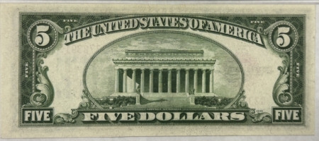 Legal Tender 1928F $5 US RED SEAL LEGAL TENDER NOTE, FR#1531Wi WIDE I – PMG CH UNC 64 EPQ!